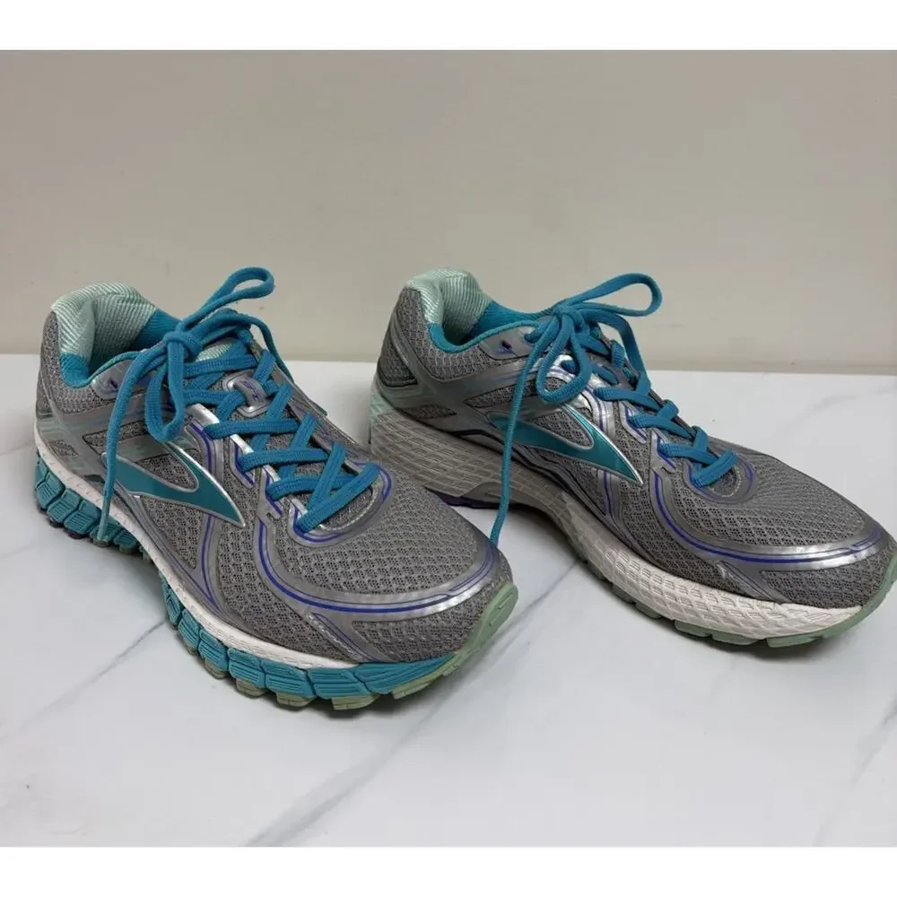 Brooks Adrenaline GTS‎ 15 Womens Running Shoes Gray Teal Size 9 Athletic